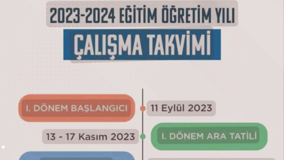 2023-2024 EĞİTİM ÖĞRETİM YILI ÇALIŞMA TAKVİMİ